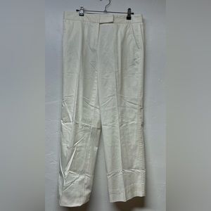 Designer Cotton and Spandex White Dress Pants